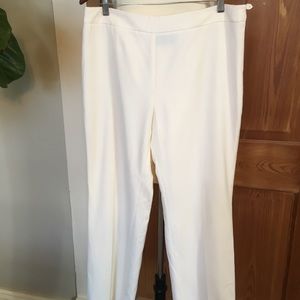 Akris winter white side zip dress pants